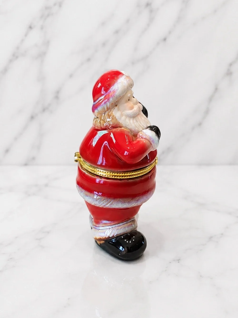 Ceramic Santa Claus Hinged Jewelry Box
